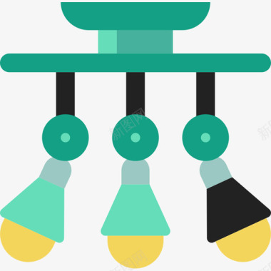 聚光灯照明2平面图标图标