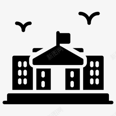 大学标志白宫政府财产总统府图标图标