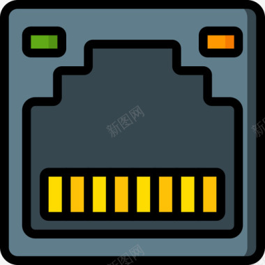 以太网信息技术9线性彩色图标图标
