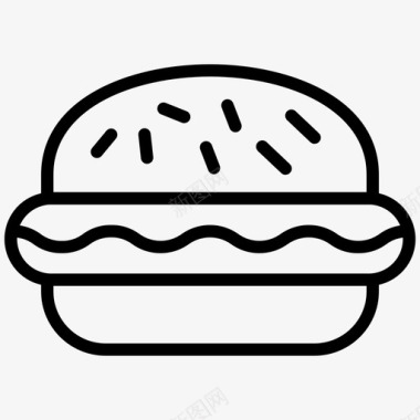 汉堡包鸡肉生菜图标图标