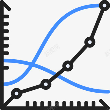 折线图分析36蓝色图标图标