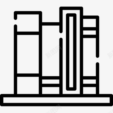 图书馆图书馆学院11直线图标图标