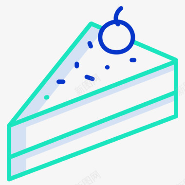蛋糕片咖啡图标3轮廓颜色图标
