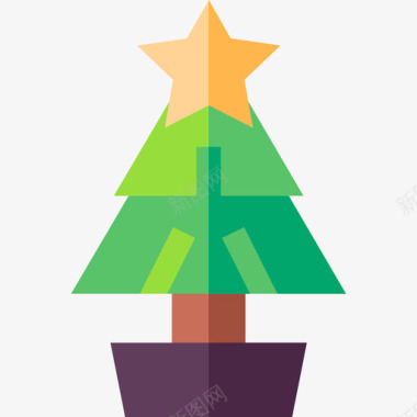 圣诞礼物圣诞树圣诞礼物5扁平图标图标