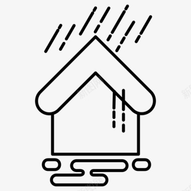 家里下雨房子水图标图标