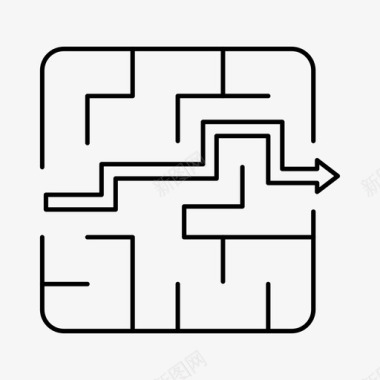 迷宫难题解决方案挑战maot项目管理图标图标