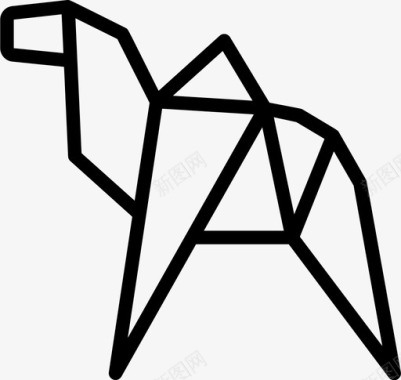 骆驼折纸3线状图标图标