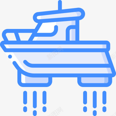 船未来运输蓝色图标图标