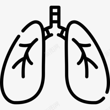 人体架构肺人体4线状图标图标