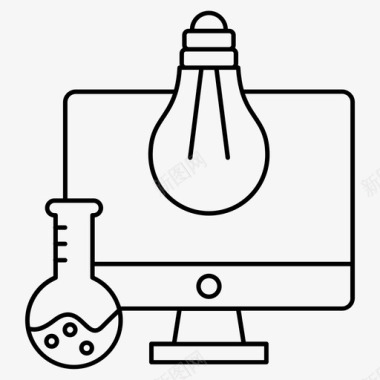 屏幕显示器电脑烧杯灯泡图标图标