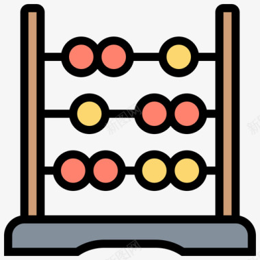 带小算盘算盘教育207直系颜色图标图标