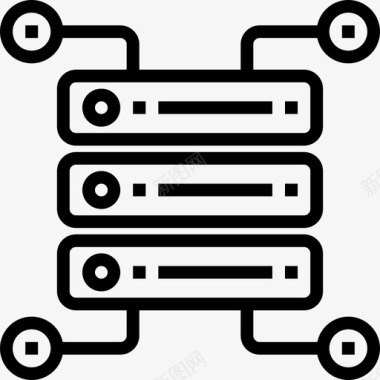服务器服务器数据和网络管理1线性图标图标