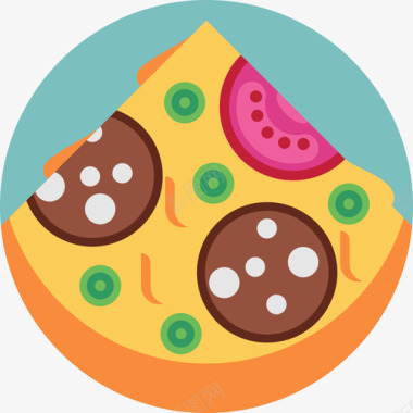 披萨营养8扁平图标图标