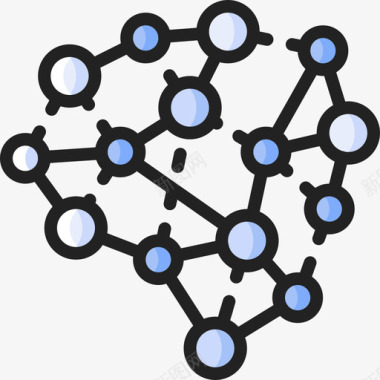 神经神经分析36蓝色图标图标