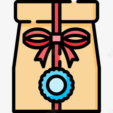 礼品订制纸袋礼品8线性颜色图标图标