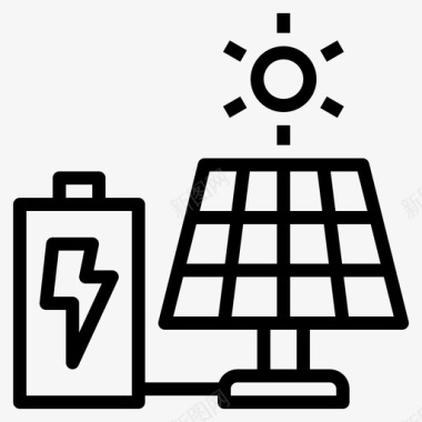 太阳能板太阳能电池生态图标图标