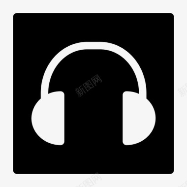 金色音乐符号耳机音频音乐图标图标