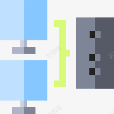 服务器服务器数据库和服务器13扁平图标图标