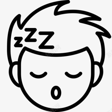 睡觉男孩表情图标图标