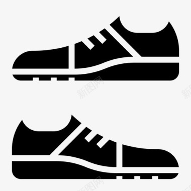 跑鞋减肥时尚图标图标