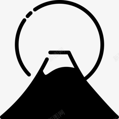 富士山海报富士山目的地地标图标图标