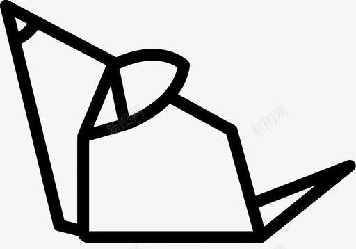 老鼠折纸3线状图标图标
