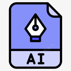 AI格式文件Ai格式文件扩展名线性颜色图标高清图片