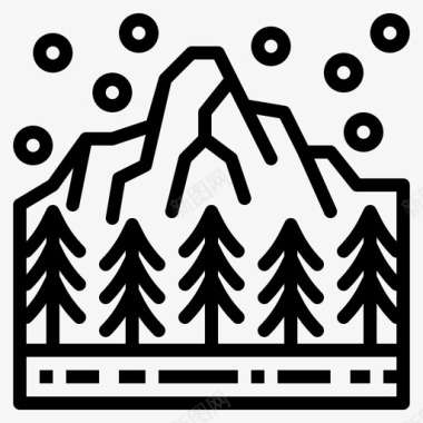 雪室外景观1线性图标图标