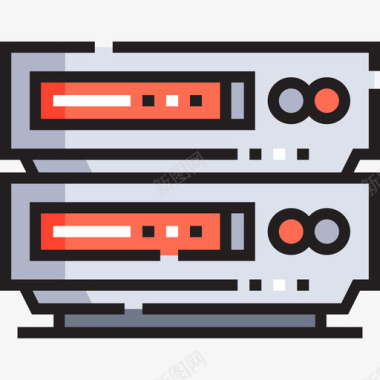 处理器硬件图标服务器硬件21线性颜色图标图标