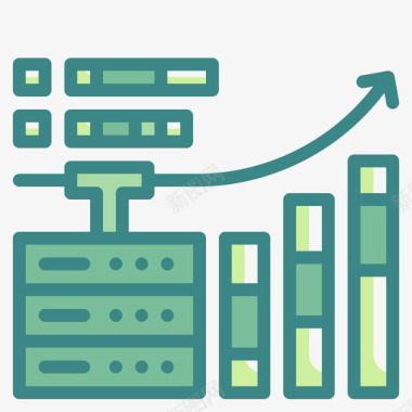 增长曲线图增长大数据79双色调图标图标