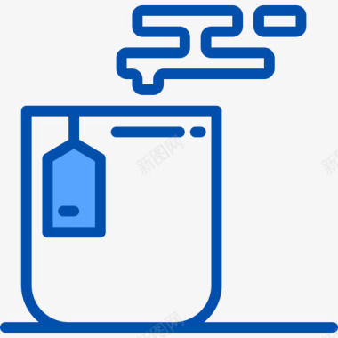 钢笔的作家茶作家4蓝色图标图标