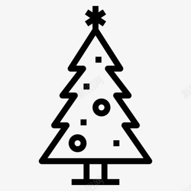 松树圣诞节装饰图标图标
