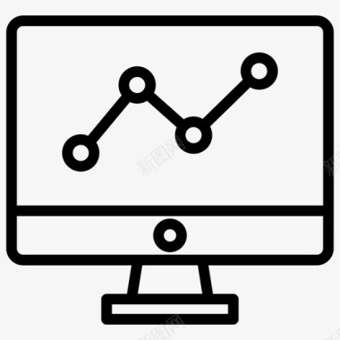 线条手绘图监视器计算机图形图标图标