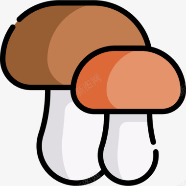 蘑菇野生动物41线形颜色图标图标