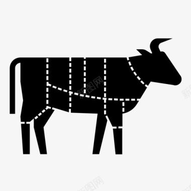 牛肉片肉店牛图标图标
