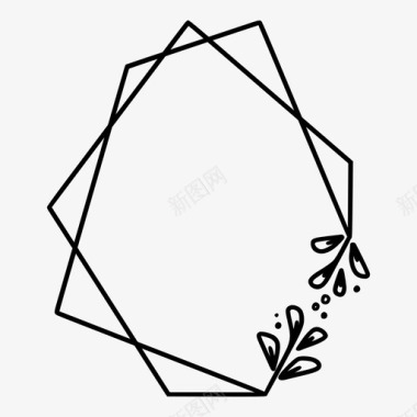 多边形框架装饰植物框架几何框架图标图标