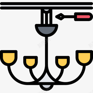 吊灯电工9彩色图标图标