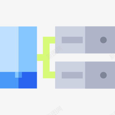 服务器连接数据库和服务器13扁平图标图标