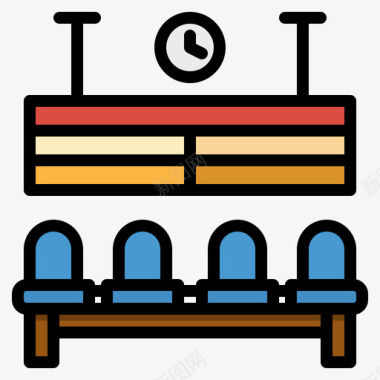 座位图片座位公共交通17线性颜色图标图标