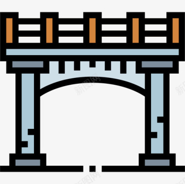 桥的样子桥建筑46线条色彩图标图标