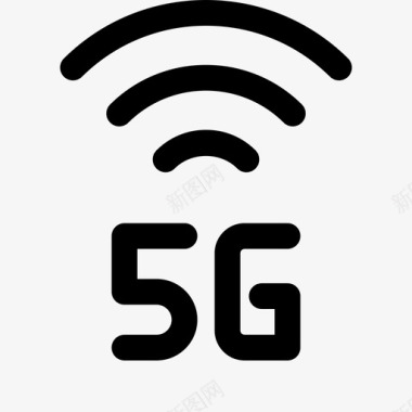 5G手机网络5g手机和手机2线性颜色图标图标