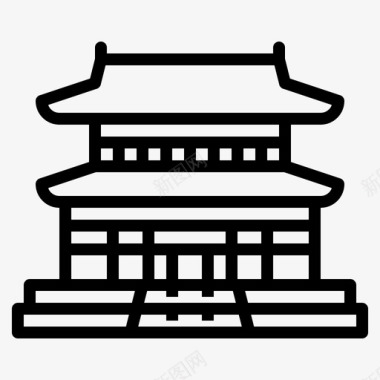 韩国庆功宫韩国地标建筑图标图标