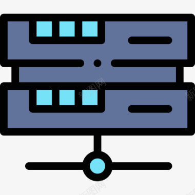 服务器服务器数字营销138线性颜色图标图标