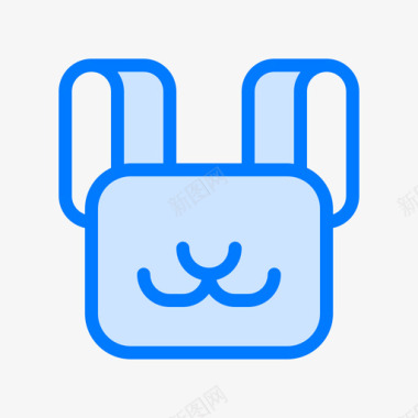兔子复活节52蓝色图标图标