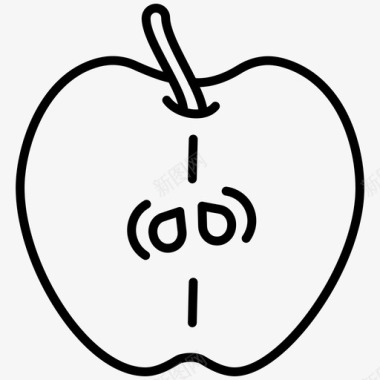 切苹果食物蔬菜和水果图标图标