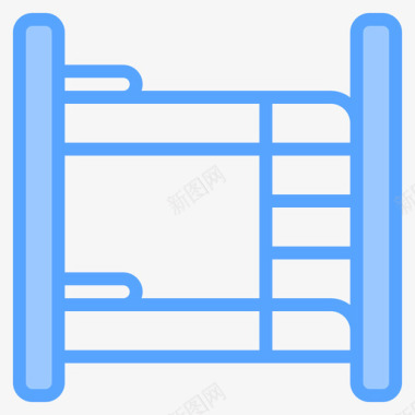 双层床家具装饰6蓝色图标图标
