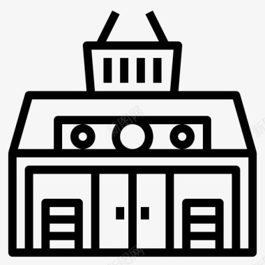 最小艺术品建筑市场图标图标