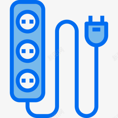 用电安全标志插头家用电器5蓝色图标图标