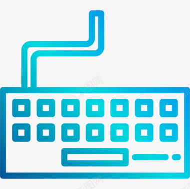 书写稿纸键盘书写器2线性渐变图标图标
