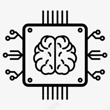 AI人工智能处理器电路cpu图标图标